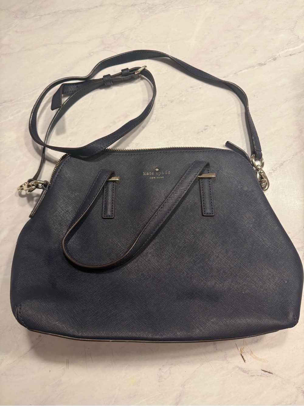 Kate Spade New York Cedar Street Maise Satchel Bag in Navy